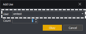 InstructBot showing the add use window and how to assign the user.