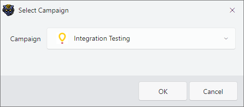 Image showing the Tiltify campaign selection window in InstructBot.