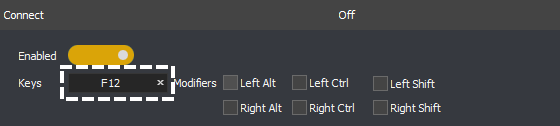 InstructBot options showing an assigned key binding.