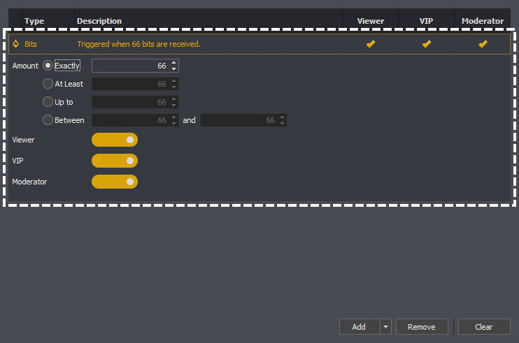 Trigger editor showing a trigger being edited in InstructBot.